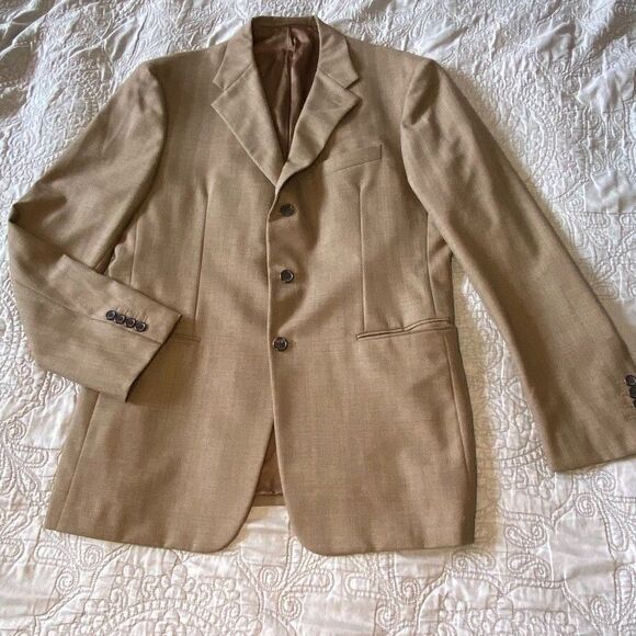 PRADA Classic Wool Blazer, Made in Italy, Brown, 3 Button, Sz 52R EU/ 42R US - Picture 13 of 16